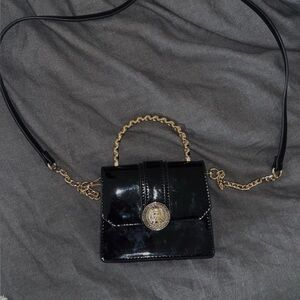 MINI BAGS ! Aldo black patent with gold detail and White snakeskin